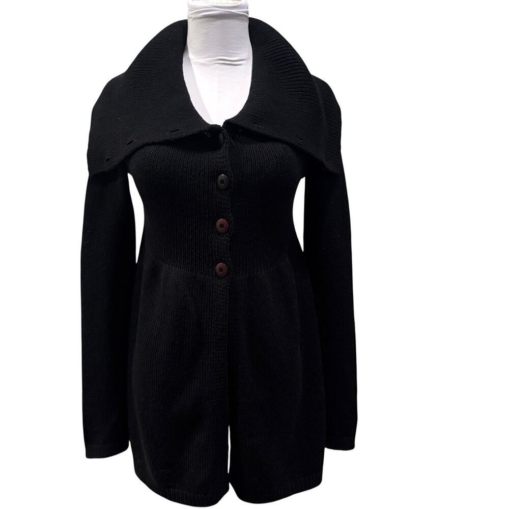 Vince Black Heavyweight Knit Cardigan Sweater XS Minimalis Quiet Luxury Quality